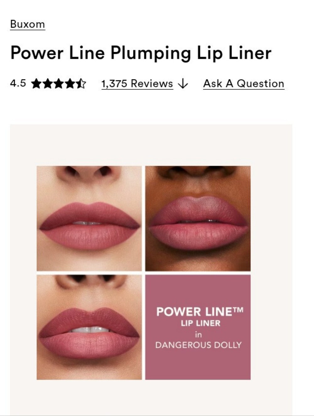 Buxom Power Line Plumping Lip Liner DANGEROUS DOLLY NIB